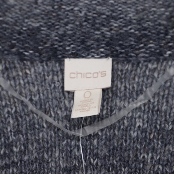 NWT CHICO'S Space-Dyed Ombre Rendezvous Zip-Up Sweater Twilight Blue Size 0/S - Picture 8 of 10